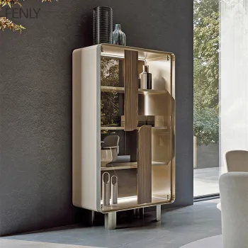 Modern Luxury Glass Display Storage Cabinet for Living Room