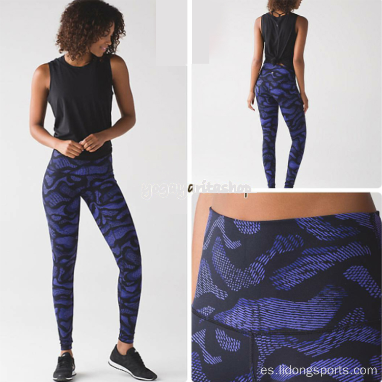 Pantalones de fitness de longitud de mujer personalizada Leggings de gimnasio de ropa activa