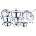 Stainless Steel Wide Edge Cookware Set 12 PCS