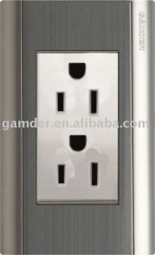 Wall switch 2 gang 3 pin American socket