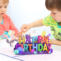Tarjetas desplegables 3D de feliz cumpleaños con gatos