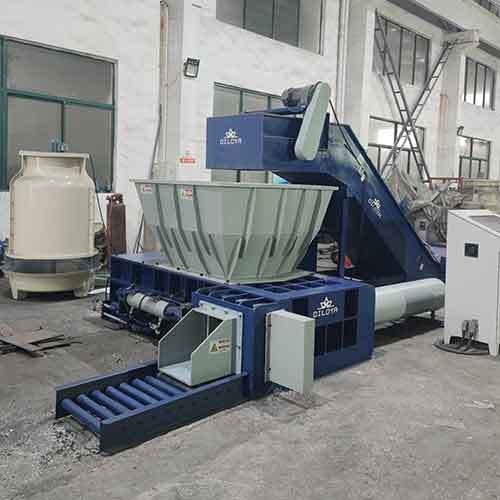 Two Ram Stainless Steel Compress Baler Automatic Metal Baling Machine With Conveyor Factory