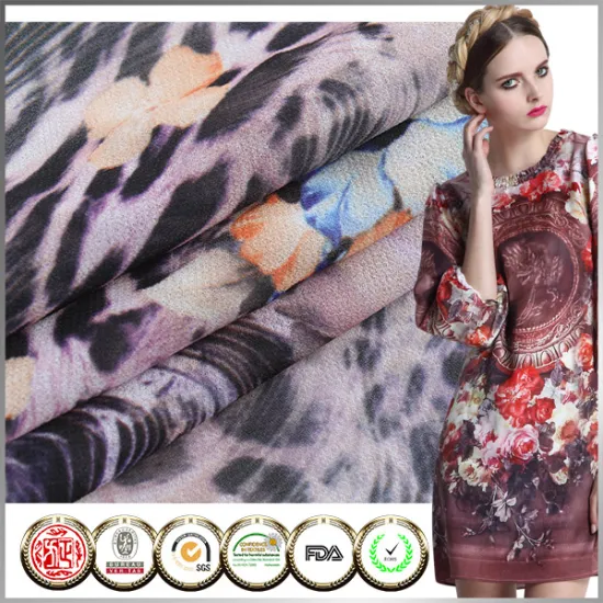 Hot Selling Semi digital printed Bulk chiffon fabric for womens dress