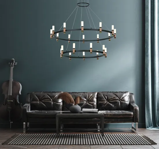 Modern Gold and Black Acrylic Chandelier for Luxury Dining and Living Spaces
