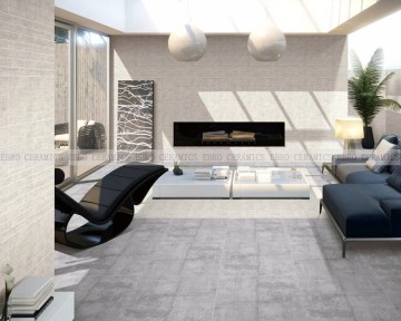 Cement wood look interior porcelain floor tile 600X600 EJM6601