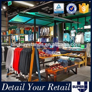 2016 men clothes retail shopfitting high end wood material fancy clothing store interiors