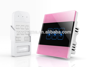 Hot Selling Pink 3 Gang Crystal Glass Panel WIFI Smart Light Remote Power Switch