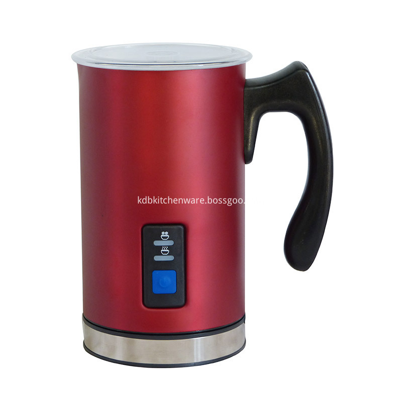 automatic stainless steel coffee maker milk frother milk foamer and warmer(red color)