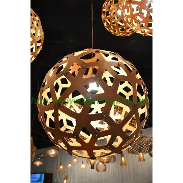 Modern hotel lobby decoration wood pendant light for hot sell