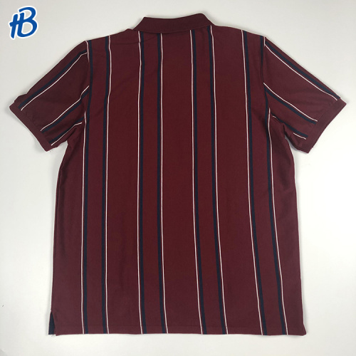 Schoolwear Polo Shirts men's striped short sleeves red unisex t shirt Supplier