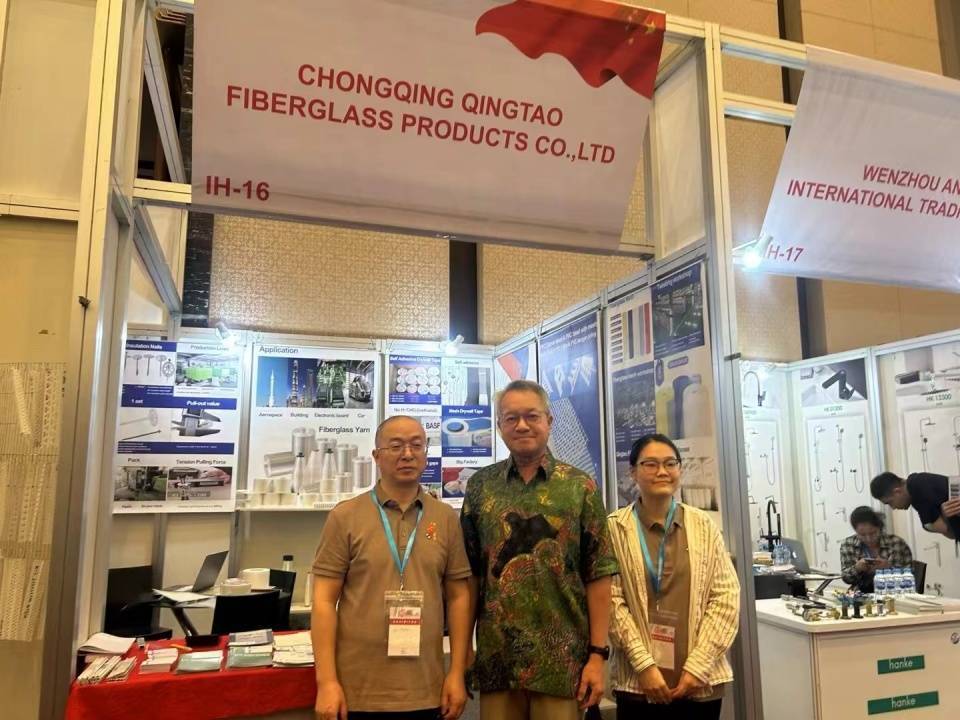 Qingtao International's IndoBuildTech 2024 exhibition shines with brilliance, and new fiberglass products lead to a boom in cooperation