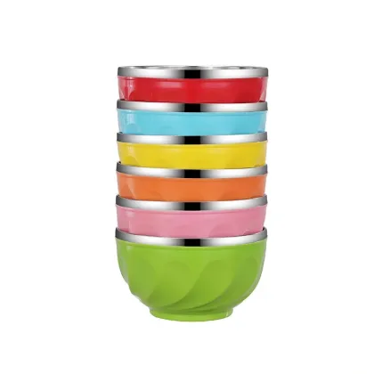 Stainless Steel Insulated Kids Dining Bowl - Wholesale Colourful Salad and Rice Bowl