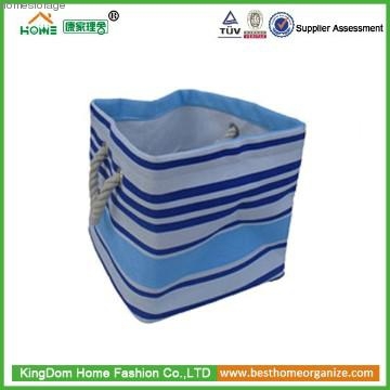 Wicker Valley Small Square Soft Storage in Blue Stripe
