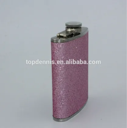 leather covered 7oz stainless hip flask