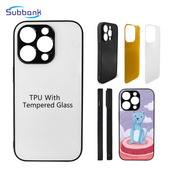 Subbank New Sublimation 2D TPU PC Tempered Glass Phone Case for iPhone 14 Pro
