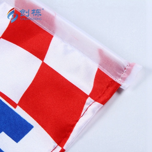 Polyester Croatia Car Flag with Plastic Poles