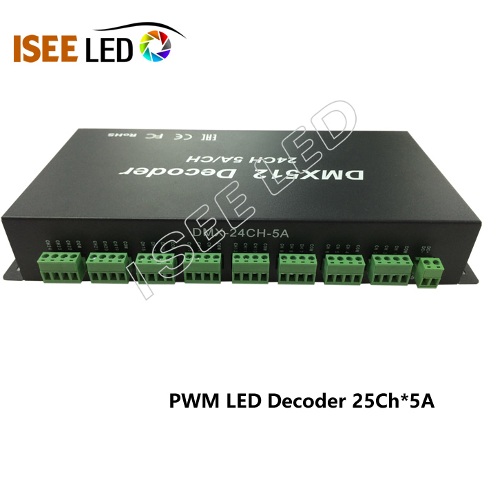 PWM DMX LED dekodér 24Channels