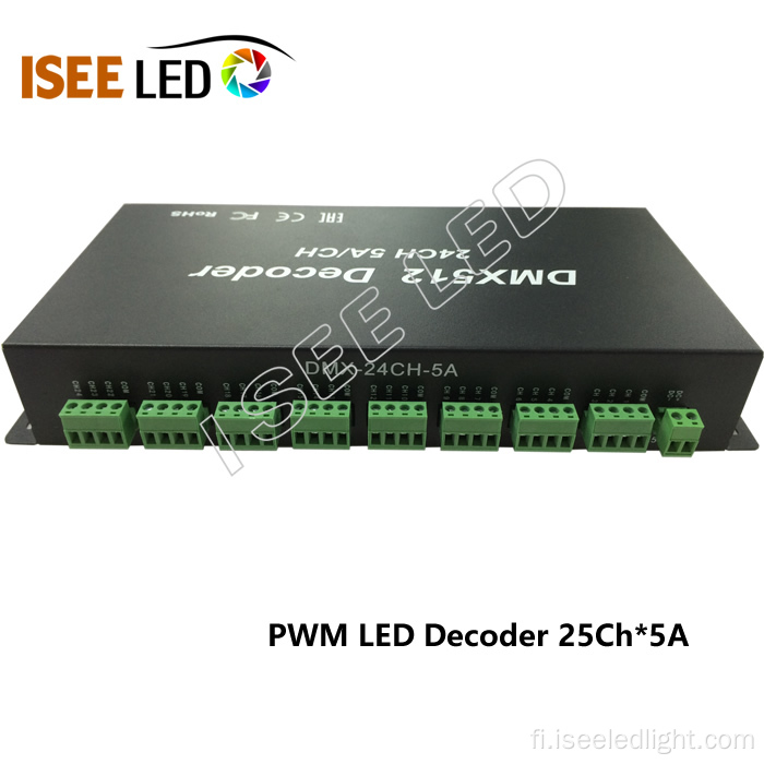 DMX512 Dekooderi RGB LED -ohjain
