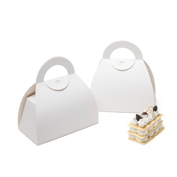 Customized White Card Baking Cookie Dessert Cake Boxes Cake Packaging Box With Handle