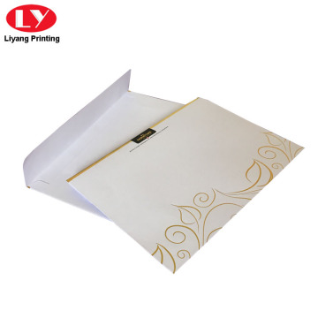 White C5 Envelope with Gold Logo and Window