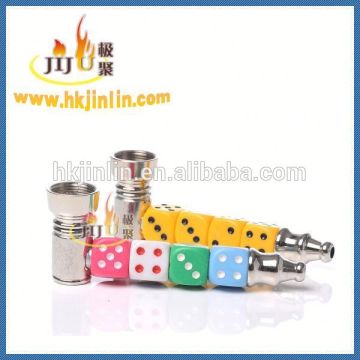 Yiwu jiju JL-385 China manufacturer colorful mixed dice design smoking pipes