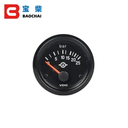 25bar VDO Oil Pressure Gauge Meter for Diesel Gensets and Heavy Vehicles (12V/24V)
