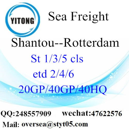 Shantou Porto Mar transporte de mercadorias para Rotterdam