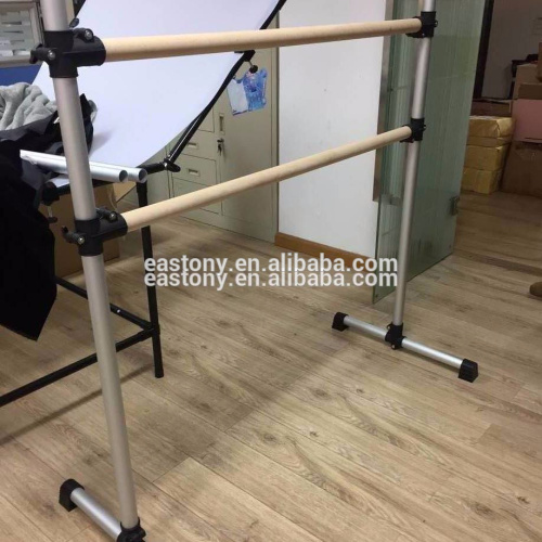 Aluminum ballet barre in 4ft with wooden bar