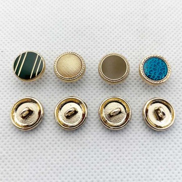 Custom Wholesale 12MM Gold Logo Metal Shank Buttons for Clothing Accessories