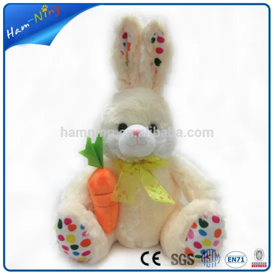 33cm temporary sofa stuffed toys filling material plush easter rabbit with carrots