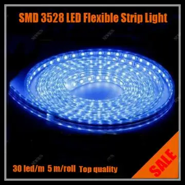 Waterproof SMD 3528 LED Flexible Strip Light 30led/m-Blue