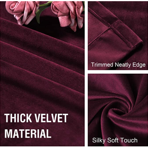 Red Velvet 84 Inches Curtain Drapes