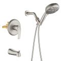 Brushed Nickel 2 Way Bath Concealed Shower Set