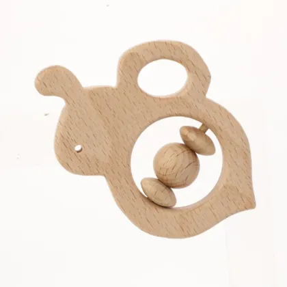 Handmade Wooden Montessori Toys for Boys and Girls Aged 36+ Months: Animal Rattle Toys for Kids