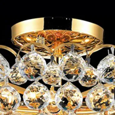Decorations gold finish round crystal ceiling light globe