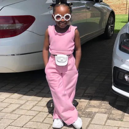 Summer Kids Girls Boutique Clothing Sets: Slim Fit Sweatpants and Sports Jogger Pants