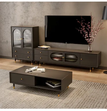 Nordic solid wood TV cabinet living room