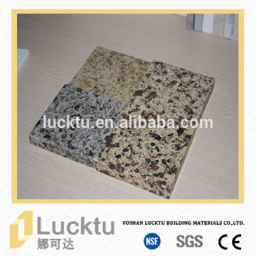 Solid surface quartz stone with multi color for hotel lobby
