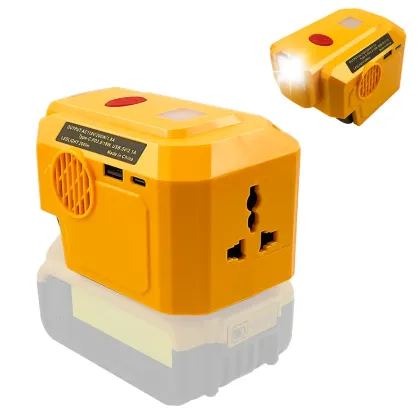 Portable 18V Li-ion Battery Charger and 200W Inverter for Dewalt Products