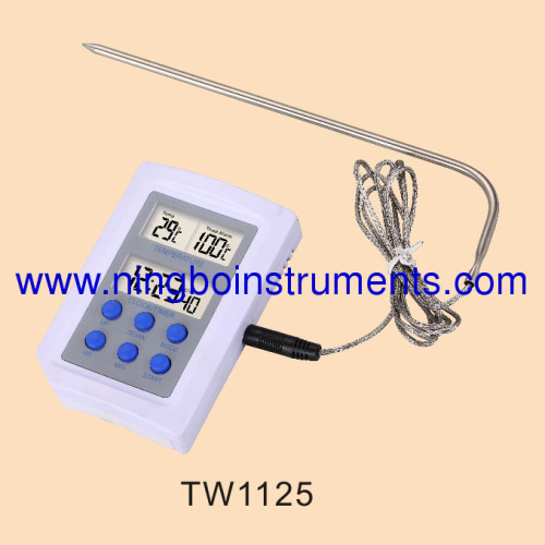 Digital Cooking Thermometer Have Clock &amp; Timer 