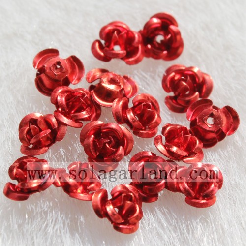 Fleur Rose en gros aluminium Perles Spacer Beads de fabrication de bijoux