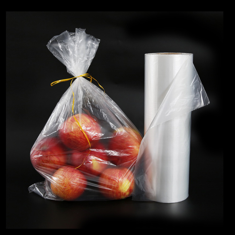 Transparent Clear Plastic Flat Roll Bag for Supermarket Shopping