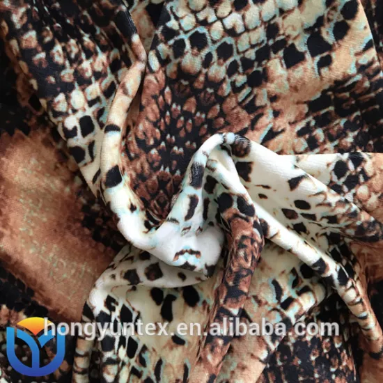 Warp Knitted brushed printing polyester spandex super-soft blanket velvet