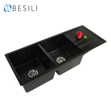 อ่างล้างจานสีดำ undermount quartz stone sink