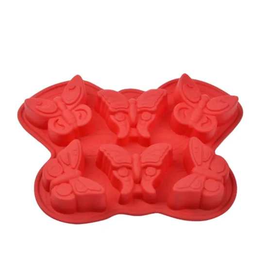 Professional 100% Food Grade Silicone 6-Cavity Butterfly Cake Mold: Create Beautiful and Lovely Shell Designs
