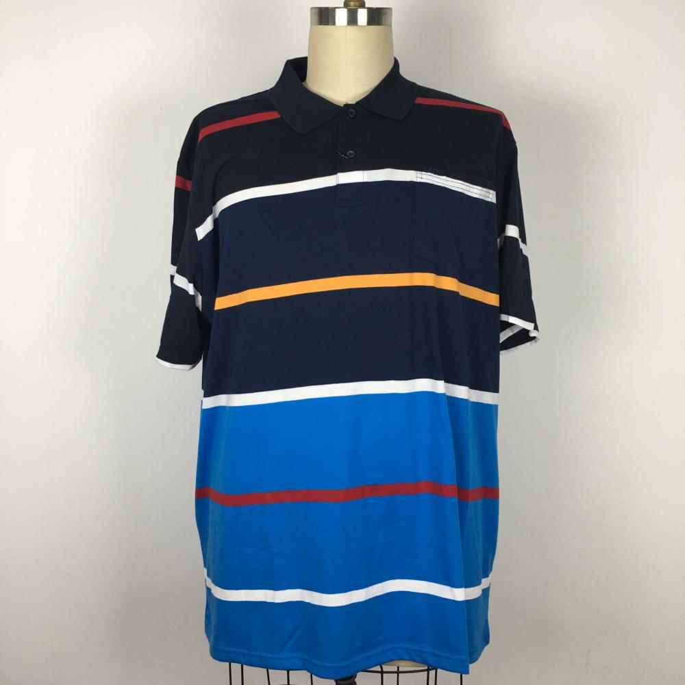 Men's Polo Collar Striped plus size shirt