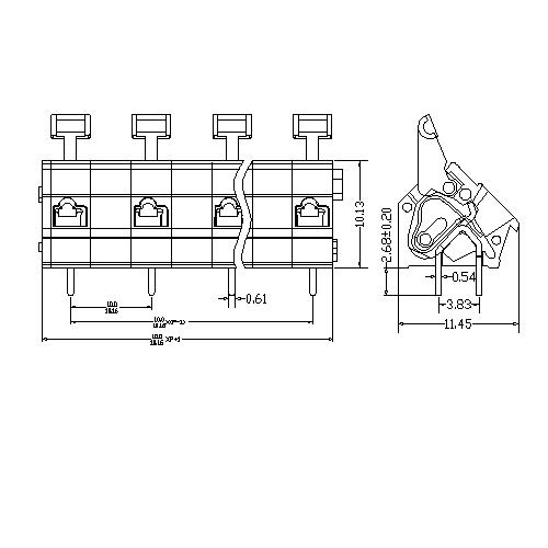 AT115-10.0／10.16XXX-EF PCB Spring Terminal Block Pitch10.0／10.16 