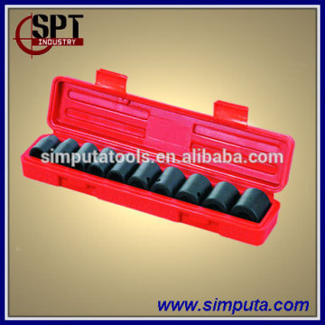 10pcs 1/2" Standard Wall Impact Socket Set 1/2" Deep Impact Socket Set