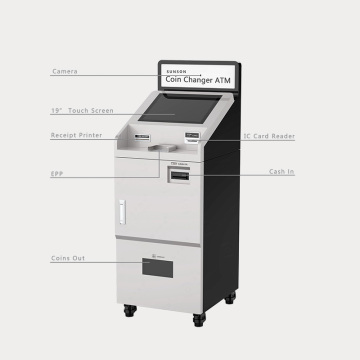 High Quality Lobby Self service terminal for Banknote to Coin Exchange with Card Reader and Coin Dispenser