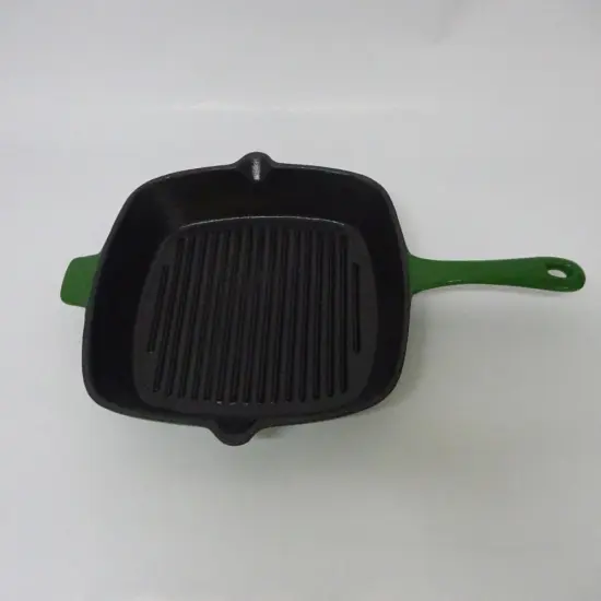 Heavy-duty Cast Iron Enamel Grill Pan